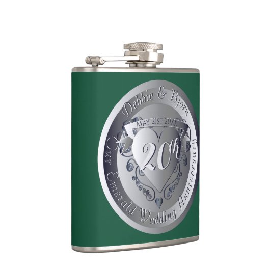 20e Emerald Wedding Jubileum Medallion Heupfles (Rechts)