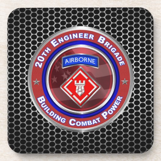 20e Engineer Brigade-Airborne Bier Onderzetter (Voorkant)