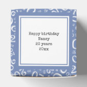 20e foto Keepsake - blauw/wit nummerpatroon Bedankdoosjes (Bovenkant)