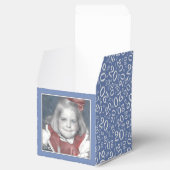 20e foto Keepsake - blauw/wit nummerpatroon Bedankdoosjes (Geopend)