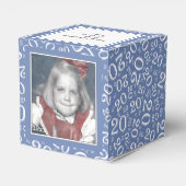20e foto Keepsake - blauw/wit nummerpatroon Bedankdoosjes (Achterkant)