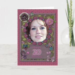 20e fotokaart voor een verjaardag kaart