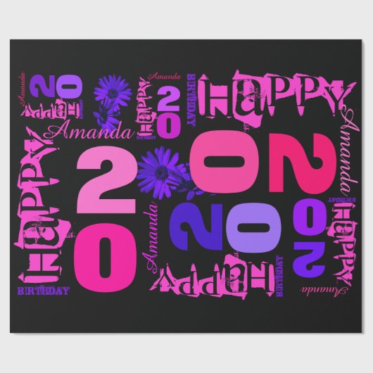 20e gepersonaliseerd verlooppapier op jaarbasis cadeaupapier (Vlak)