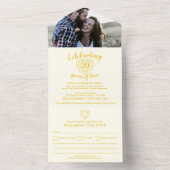 20e Gouden Diamanten bruiloft RSVP foto All In One Uitnodiging (Binnen)