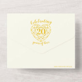 20e Gouden Diamanten bruiloft RSVP foto All In One Uitnodiging (Achterkant)