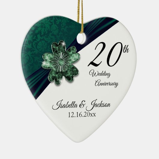 20e Green Emerald Wedding Jubileum Keramisch Ornament (Rechts)