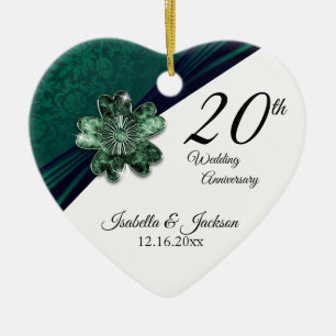 20e Green Emerald Wedding Jubileum Keramisch Ornament