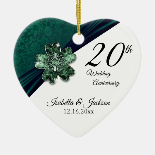 20e Green Emerald Wedding Jubileum Keramisch Ornament (Voorkant)