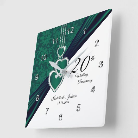 20e Groene Huwelijksjubileum Aandenken Vierkante Klok (Hoek)