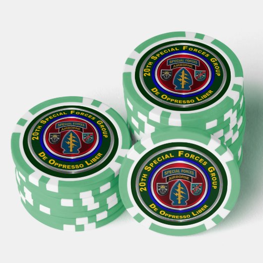 20e groep speciale strijdkrachten poker chips (Opstapeling)