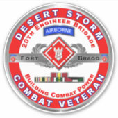 20e ingenieur brigade-woestijnveteraan Storm Sticker (Voorkant)