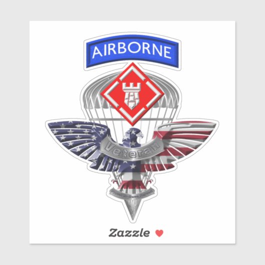 20e Ingenieursbrigade Veteraan Sticker (Vel)