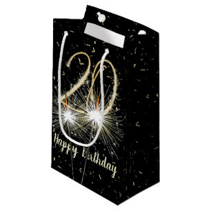 20e jaarsparkler op zwart klein cadeauzakje