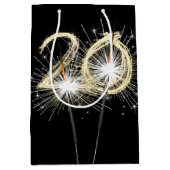 20e jaarsparklers op zwart medium cadeauzakje (Voorkant)
