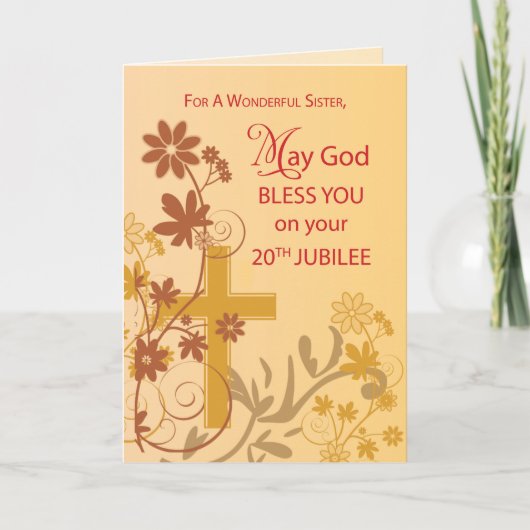 20e Jubilee Jubileum Nun Cross, Swirls, Bloem Kaart (Voorkant)