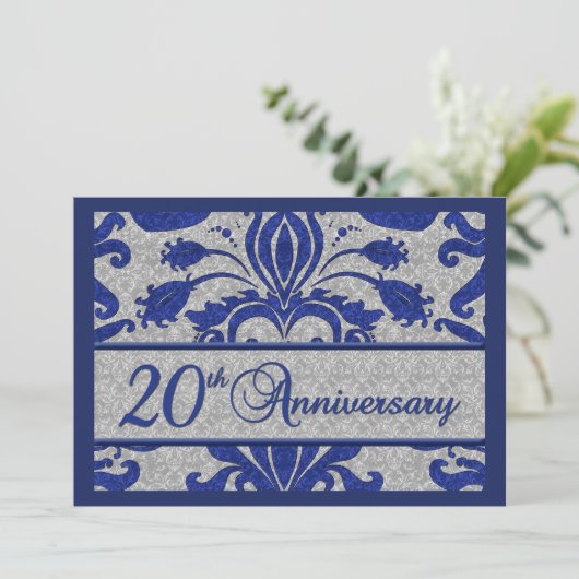 20e Jubileum Bedrijfsaankondiging Blauw Aankondiging (Staand voorkant)