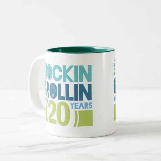 20e Jubileum bruiloft Tweekleurige Koffiemok (Voorkant links)