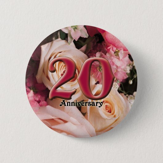 20e Jubileum Buttonnen Ronde Button 5,7 Cm (Voorkant)