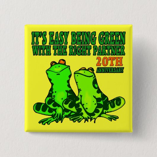 20e Jubileum Buttonnen Vierkante Button 5,1 Cm (Voorkant)