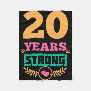 20e Jubileum Cadeau Idee Twintig Jaar Sterke T-s Fleece Deken