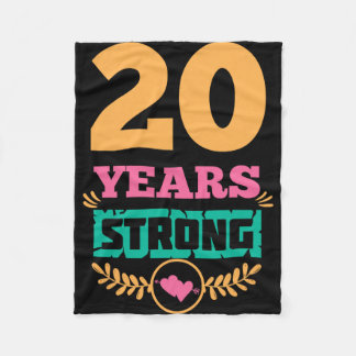20e Jubileum Cadeau Idee Twintig Jaar Sterke T-s Fleece Deken
