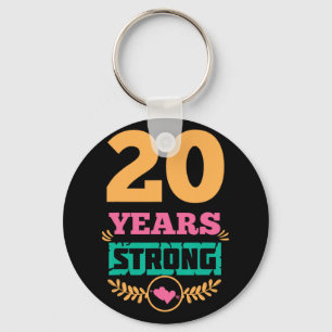 20e Jubileum Cadeau Idee Twintig Jaar Sterke T-s Sleutelhanger