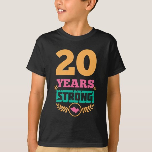 20e Jubileum Cadeau Idee Twintig Jaar Sterke T-s T-shirt (Voorkant)
