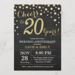 20e Jubileum Chalkboard Black en Gold Kaart<br><div class="desc">20th Wedding Jubileum Chalkboard Black and Gold Invitation. twentieth Wedding Jubileum. Chalkboard Black en Gold Glitter Diamond Background Gold Confetti. Volwassen verjaardag. Vrouw of Man Man Birthday Party. Voor verdere aanpassing,  te klikken gelieve de knoop "van de Aanpassing het"en ons ontwerphulpmiddel te gebruiken om deze sjabloon te wijzigen.</div>