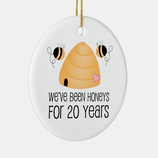 20e Jubileum Couple Gift Keramisch Ornament (Rechts)