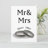 20e Jubileum Couples Gift Mr & Mrs. 1997 Kaart (Staand voorkant)