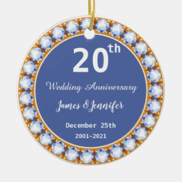 20e Jubileum diamant Keramisch Ornament