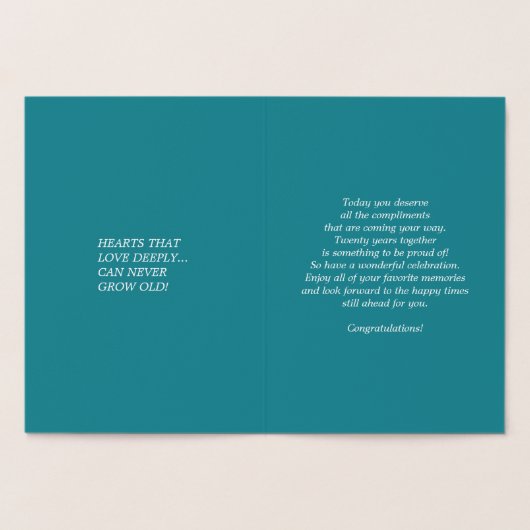 20e Jubileum Echte Folie Luxe Kaarten (Binnen)