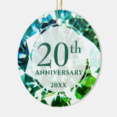 20e Jubileum Emerald Foto gepersonaliseerd Keramisch Ornament (Links)