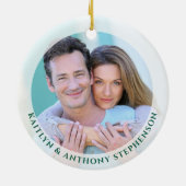 20e Jubileum Emerald Foto gepersonaliseerd Keramisch Ornament (Achterkant)