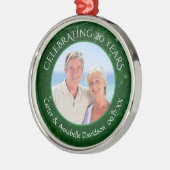 20e Jubileum | Emerald Green Sparkle-foto Metalen Ornament (Links)