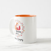 20e Jubileum Fox Couple Matching Tweekleurige Koffiemok (Voorkant links)