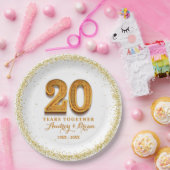 20e Jubileum gepersonaliseerd Papieren Bordje (Feest)