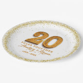 20e Jubileum gepersonaliseerd Papieren Bordje (Gekanteld)