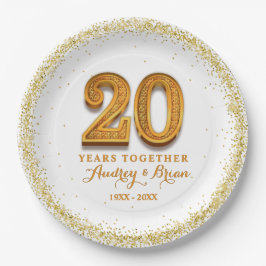 20e Jubileum gepersonaliseerd Papieren Bordje