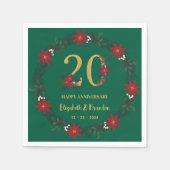 20e Jubileum gepersonaliseerde kerstservetten Servet (Voorkant)