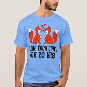 20e Jubileum Gift 20 jaar Fox Couple T-shirt