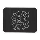 20e Jubileum Gift Chalk Hearts Magneet (Horizontaal)