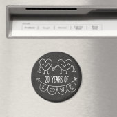 20e Jubileum Gift Chalk Hearts Magneet (Insitu (Vaatwasser))