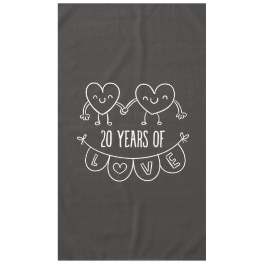 20e Jubileum Gift Chalk Hearts Tafelkleed (Voorkant)