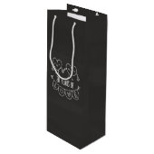 20e Jubileum Gift Chalk Hearts Wijn Cadeautas (Voorkant Gekanteld)