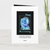 20e Jubileum Kaart met Blue Rosebud (Achterkant)