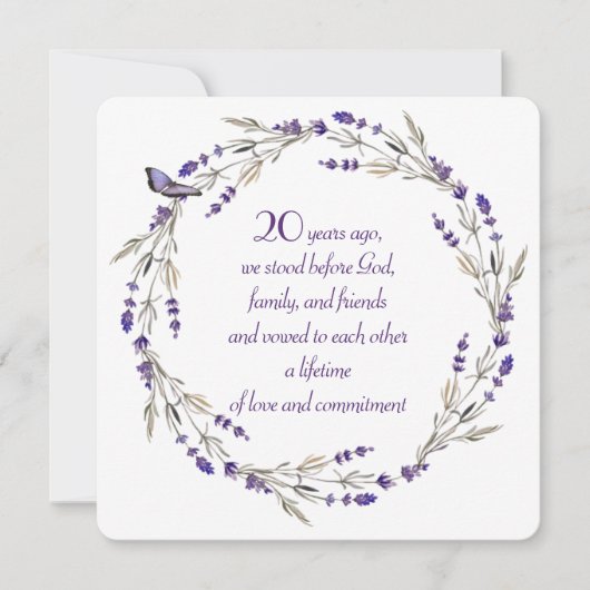 20e Jubileum Lavender Wreath Kaart (Voorkant)