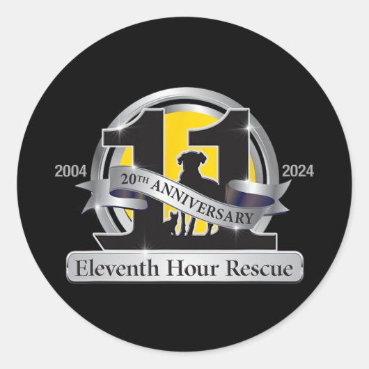 20e Jubileum Logo T-shirt.png Ronde Sticker (Voorkant)