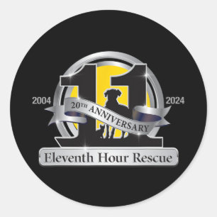 20e Jubileum Logo T-shirt.png Ronde Sticker