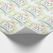 20e Jubileum Love Heart Gift Wrap Cadeaupapier (Hoek)